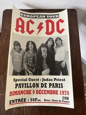 Rare Affiche Poster Original Concert AC/DC European Tour 1979 Paris 55cmX36cm