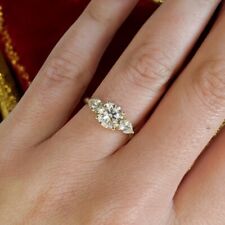 Bague femme en diamant taille ronde 2 carats IGI Lab cultivée en or jaune 18 ...