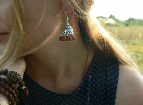 Handmade rudraksha seed - seed, jhumka