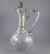 Aiguière en cristal et argent