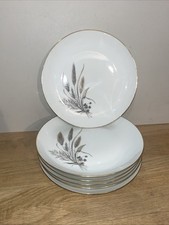 Lot 6 Assiettes Porcelaine D’Aquitaine Emaux Limoges Motifs Nature Blé Vintage