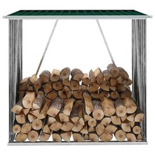 Abri de Stockage de Bois Acier Galvanisé Gris Jardin Patio Porte-bûche vidaXL