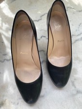 ESCARPINS CHRISTIAN LOUBOUTIN CUIR NOIR TAILLE 36 TALON BOTTIER 7 CM