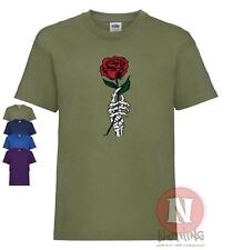 Squelette Rose Enfants Effrayant Main Squelette Amusant Enfants 3-13 Ans Imprimé