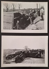 2 photos anciennes originales années 50 ACCIDENT DE LA ROUTE Voitures et camion