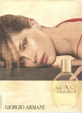 PUBLICITE ADVERTISING 2003 Sensi de GIORGIO ARMANI avec Erin Wasson  parfum