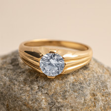 Bague solitaire homme - or, 18