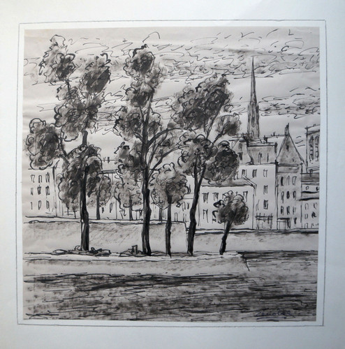 Dessin encre paris années - dessin,