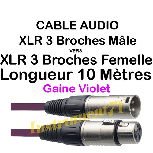 Câble xlr broches mâle - xlr,