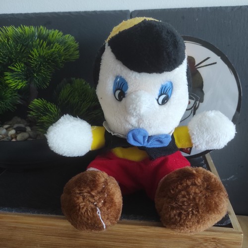 Peluche pinocchio rouge bonnet - pinocchio,