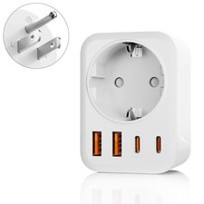Adaptateur de Voyage USA Adaptateur 5 en 1 USA Prise France avec 2 Ports USB ...