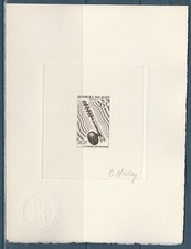 épreuve d' artiste Madagascar musique cithare   1964  num 402 signée