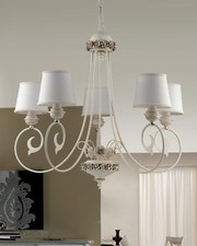 Lustre Shabby Chic Classique Fer Forgé 5 Lumières Pré Ls 164/5