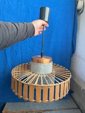 LUSTRE rotin et verre ancien