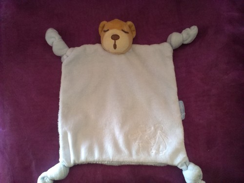 Doudou ours plat bleu - doudou,