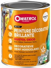 Peinture décorative tous supports antirouille renforcé rustol deco blanc brillan