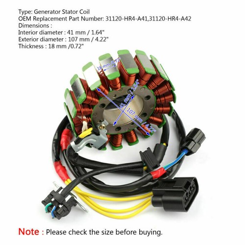 Alternateur stator pour honda - pour,