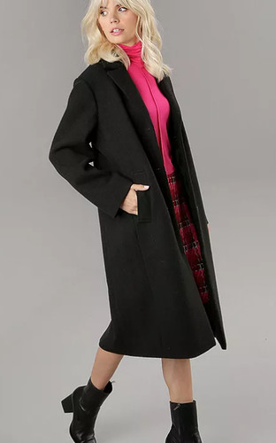 Manteau long fente design - manteau,