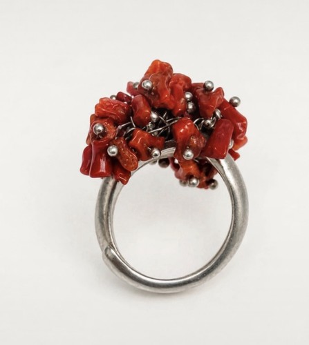 Bague argent 925 corail - argent,