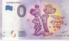 BILLET TOURISTIQUE ZÉRO EURO Europa Park   2020/6 Ref: 247