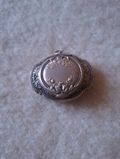 POUDRIER PENDENTIF XIX EM ARGENT MASSIF ET OR