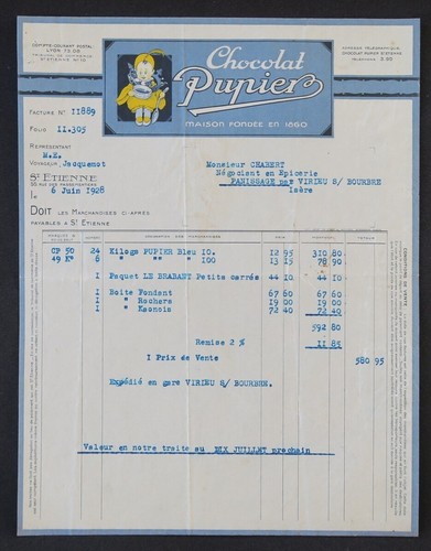 Facture 1928 etienne - facture,