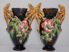 PAIRE DE VASES BARBOTINES EN