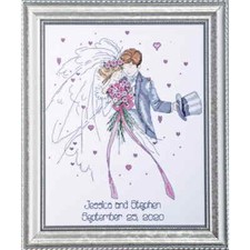 Kit de point de croix compté Design Works "Couple de mariage", 28x36cm