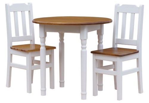 Table ronde pin à - table, en