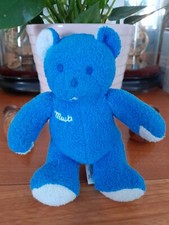 Doudou Peluche Ours Bleu Blanc