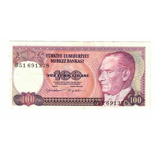Billet turquie 100 - billet,, turquie,
