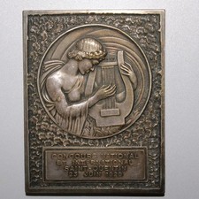 Médaille Art Deco en bronze argenté, de 1929