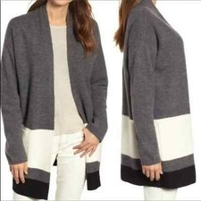 Eileen Fisher Felted Striped Open Cardigan