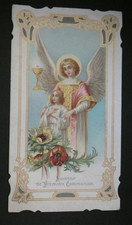 Image pieuse souvenir premiere communion  anges