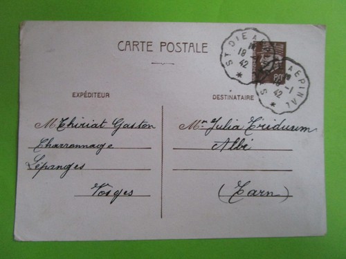 Entier postal cachet - cp,