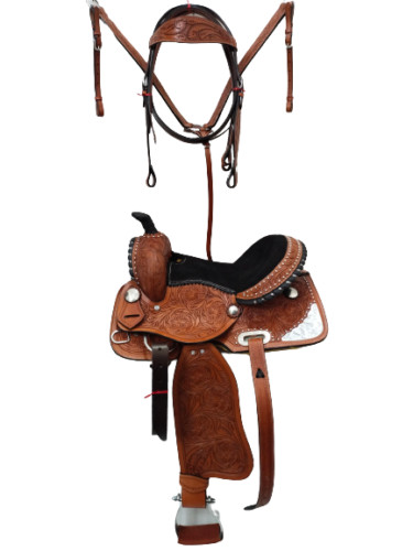 Selle cuir western barrel - selle,