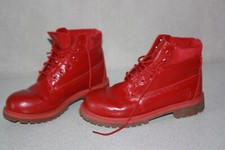 TIMBERLAND Boots Cuir Vernis Rouge T 33 BON ETAT