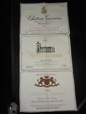 3 Set de table  coton blanc grand cru France CHATEAU GISCOURS LAROZE LAGRANGE