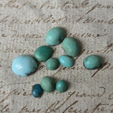 Turquoise 10 Cabochons Anciens