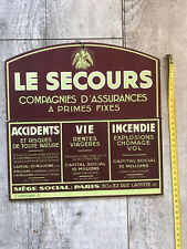 PLAQUE CARTON ASSURANCE LE SECOURS PORTE LETTRE PUBLICITAIRE COLLECTION 