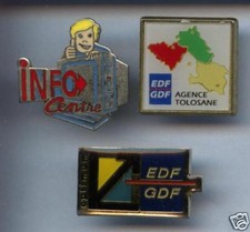 3 RARES PINS PIN'S .. EDF GDF / REGIONAUX   MIX 1  #3A