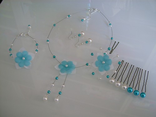 Parure fleur bijou - parure, collier