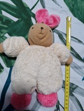 Doudou Lapin Ajena Rose Et Beige  25 Cm