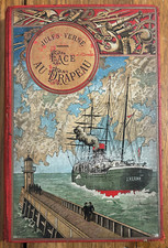 Jules VERNE - Face au Drapeau EO 1896 Collection HETZEL - Cartonnage au steamer
