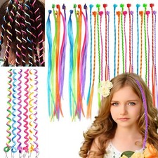 36 Pièces Extension à Clip Cheveux Colorés pour Enfants Fille Meches Rajout T...