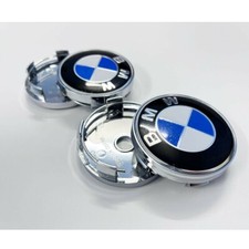 4x Cache Moyeu 60mm Jante Centre De Roue Enjoliveur Logo BMW Auto Clipser NEUF