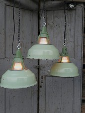 abat jour emaillee vert  lampe