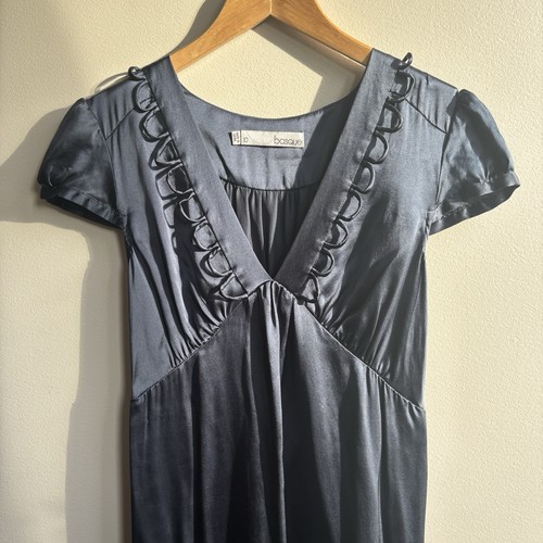 Basque silk mini dress navy - basque,