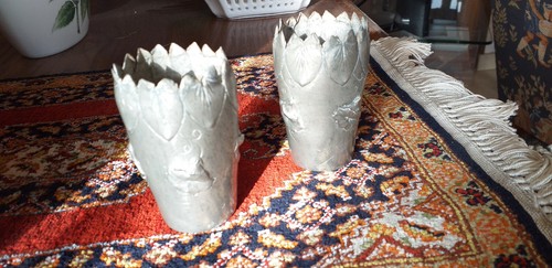Paire petits vases étain - paire,