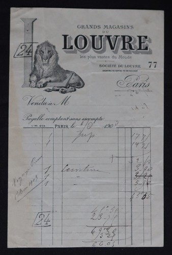 Facture 1900 paris - facture,